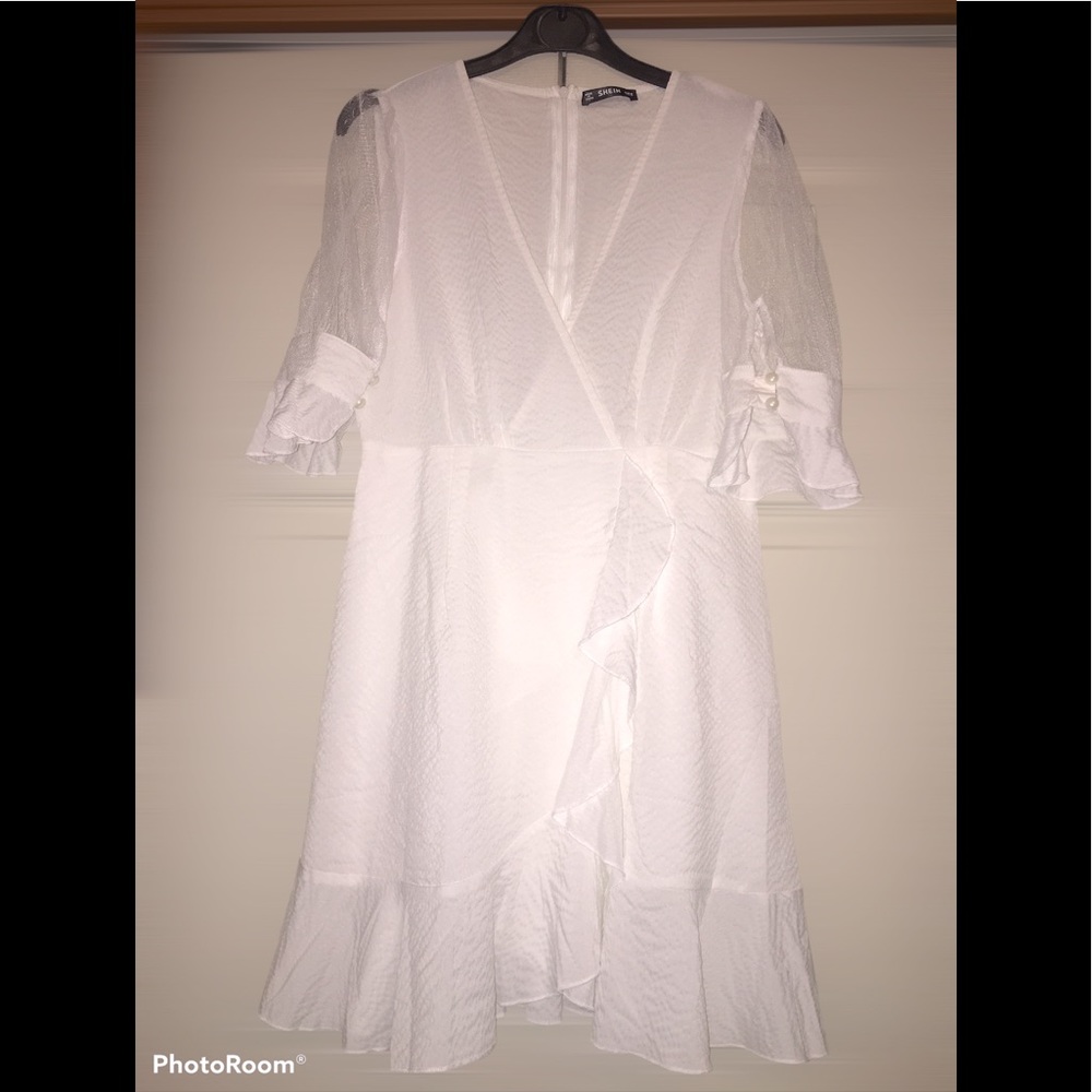 Shein White Lace wrap dress size Medium